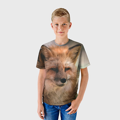 Детская футболка Строгая лисица / 3D-принт – фото 3