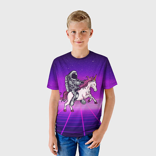 Детская футболка Космонавт на единороге / 3D-принт – фото 3
