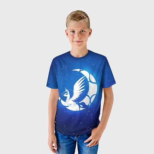 Детская футболка Лунная пони / 3D-принт – фото 3