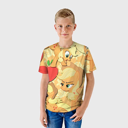 Детская футболка Applejack pattern / 3D-принт – фото 3