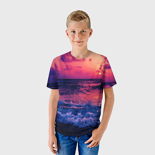 Детская футболка Закат на берегу / 3D-принт – фото 3