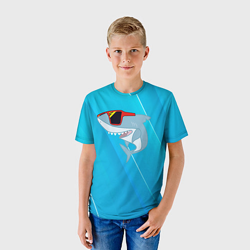 Детская футболка Акула в очках / 3D-принт – фото 3