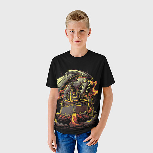 Детская футболка БИТВА С ДРАКОНОМ / 3D-принт – фото 3
