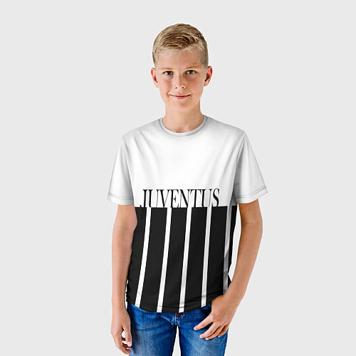 Детская футболка Juventus Tee Black and White 202122 / 3D-принт – фото 3