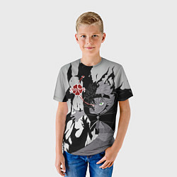 Футболка детская Черный Аста демон Чёрный клевер, цвет: 3D-принт — фото 2