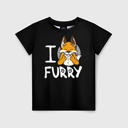 Футболка детская I love furry, цвет: 3D-принт