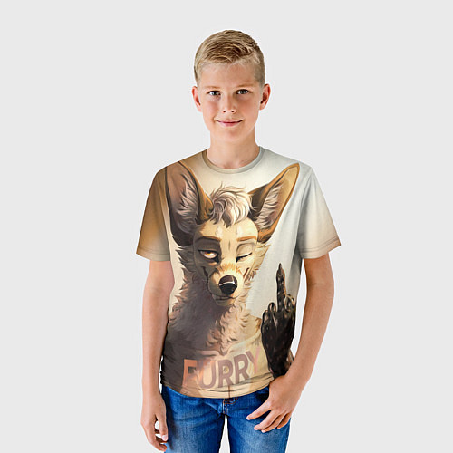Детская футболка Furry jackal / 3D-принт – фото 3