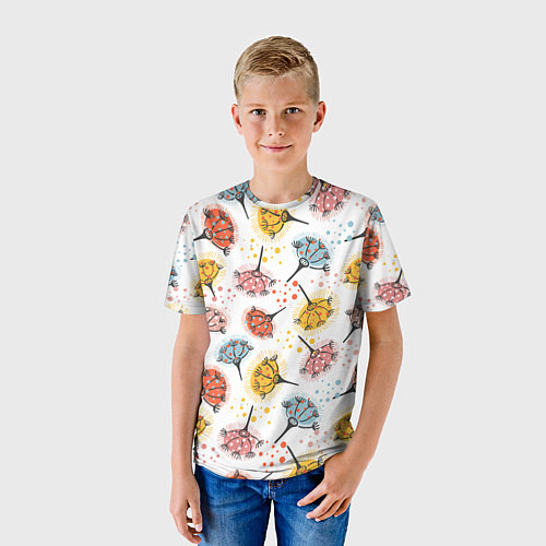 Детская футболка Абстрактные цветы одуванчики / 3D-принт – фото 3