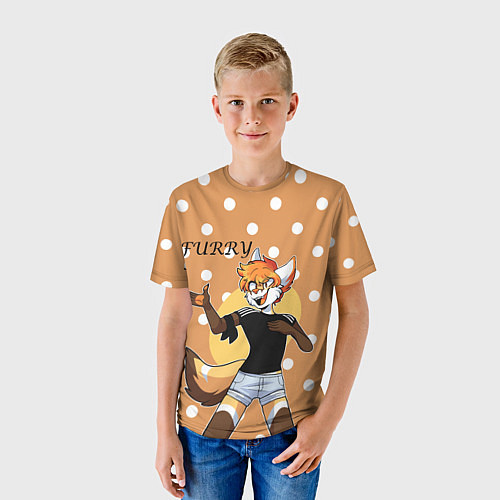 Детская футболка Furry fox guy / 3D-принт – фото 3