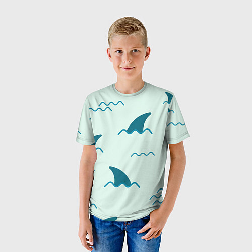 Детская футболка Плавники акул / 3D-принт – фото 3
