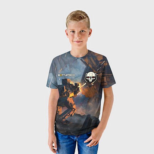 Детская футболка Battletech warrior / 3D-принт – фото 3