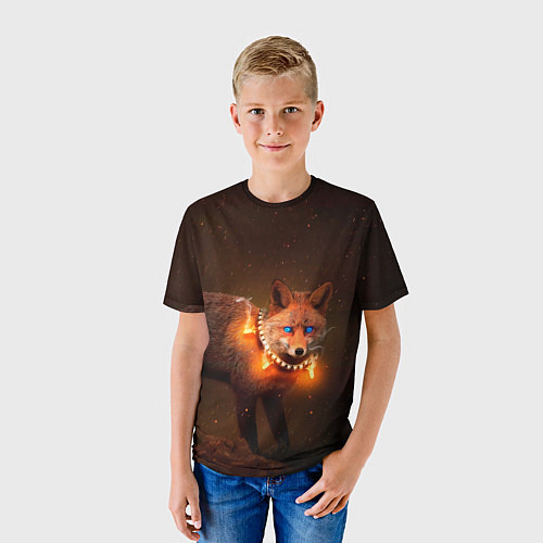 Детская футболка Лисица с гирляндой / 3D-принт – фото 3