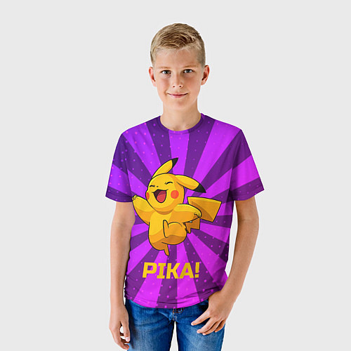 Детская футболка Радостный Пикачу / 3D-принт – фото 3