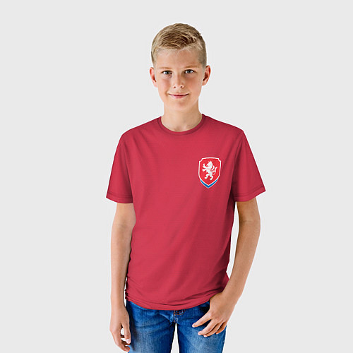 Детская футболка Форма Чехия Домашняя / 3D-принт – фото 3