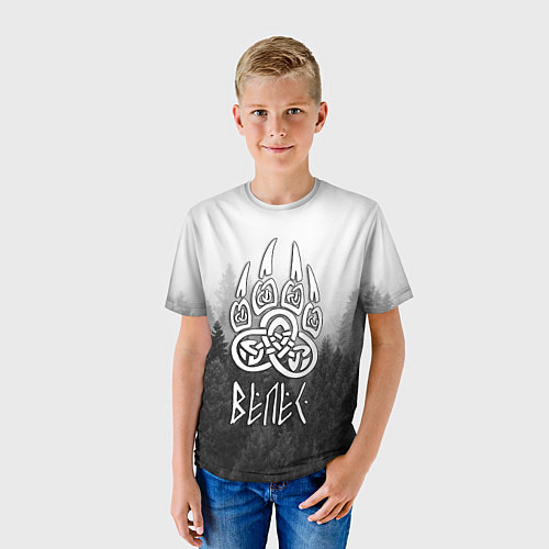 Детская футболка ВЕЛЕС туманный лес / 3D-принт – фото 3