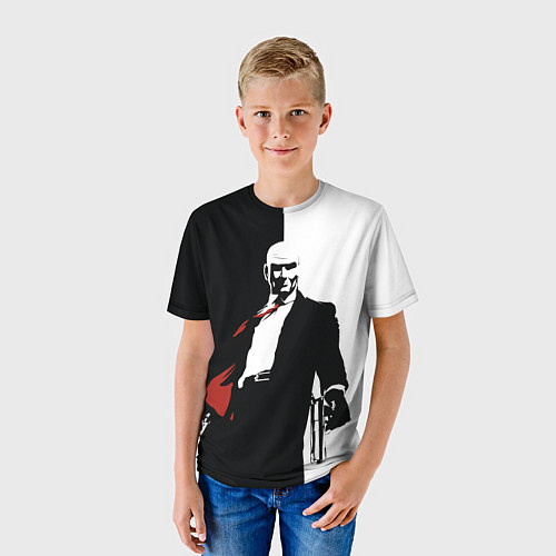Детская футболка Hitman BW / 3D-принт – фото 3