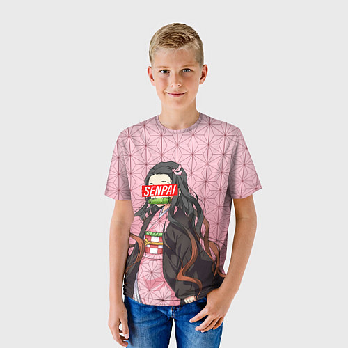 Детская футболка SENPAI NEZUKO НЕЗУКО ПАТТЕРН / 3D-принт – фото 3