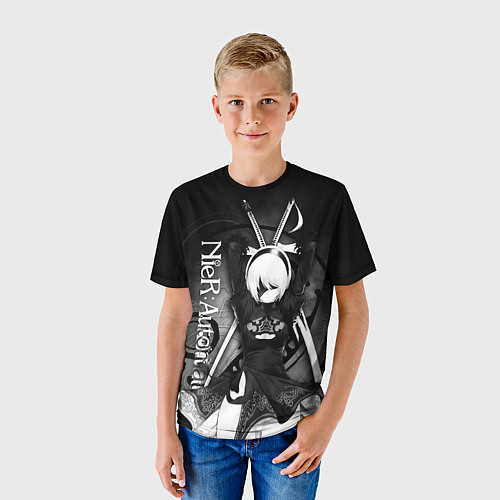 Детская футболка Nier: Automata, 2B / 3D-принт – фото 3
