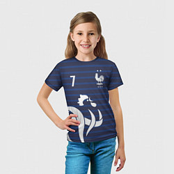 Футболка детская Гризманн в стиле формы Франции, цвет: 3D-принт — фото 2