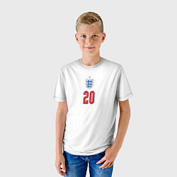 Футболка детская Фил Фоден форма Англия, цвет: 3D-принт — фото 2