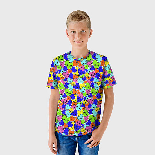 Детская футболка Сердечки / 3D-принт – фото 3