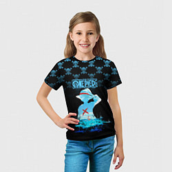 Футболка детская Луффи Пираты Соломенной Шляпы, цвет: 3D-принт — фото 2