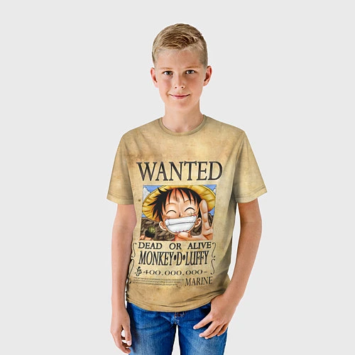 Детская футболка Манки Д Луффи в розыске One Piece / 3D-принт – фото 3