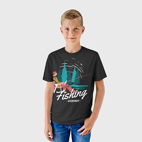 Детская футболка Рыбалка Fishing / 3D-принт – фото 3