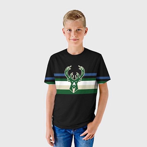 Детская футболка Milwaukee Bucks форма Statement Edition / 3D-принт – фото 3