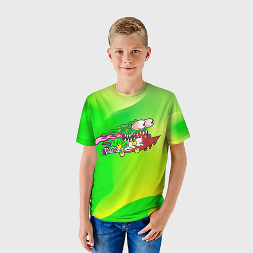 Детская футболка Лизун на скейте / 3D-принт – фото 3