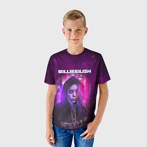 Детская футболка BILLIE EILISH GLITCH Z / 3D-принт – фото 3