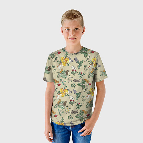 Детская футболка Зайчики с Цветочками / 3D-принт – фото 3