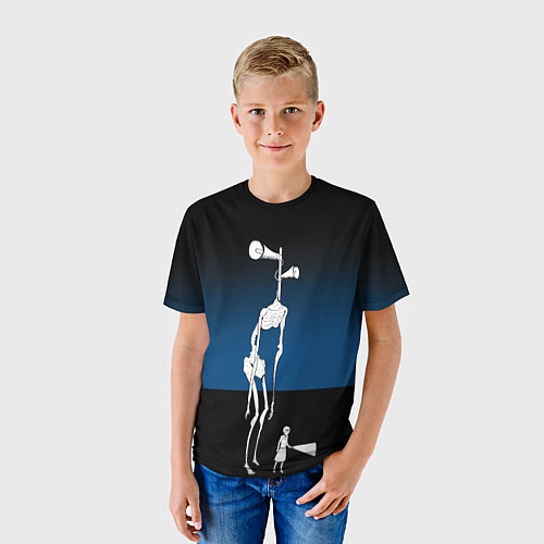 Детская футболка Сиреноголовый Хоррор Ребенок / 3D-принт – фото 3
