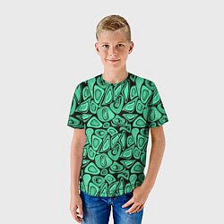 Футболка детская Зеленый абстрактный узор, цвет: 3D-принт — фото 2
