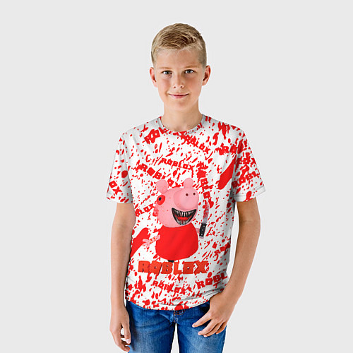 Детская футболка Roblox piggyСвинка Пигги / 3D-принт – фото 3