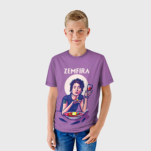 Детская футболка ZEMFIRA арт ужин / 3D-принт – фото 3