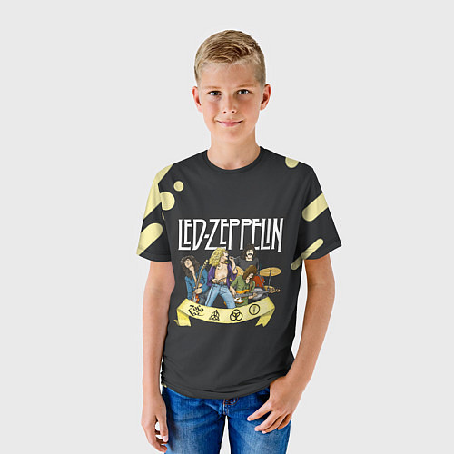Детская футболка LED ZEPPELIN ЛЕД ЗЕППЕЛИН Z / 3D-принт – фото 3