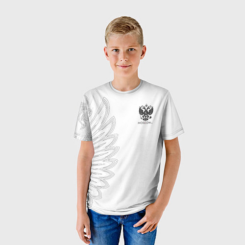 Детская футболка Russia MSKSide - Colorless / 3D-принт – фото 3