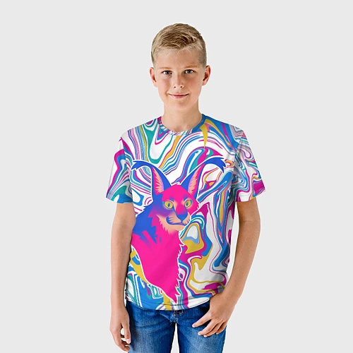 Детская футболка Floppa Art / 3D-принт – фото 3