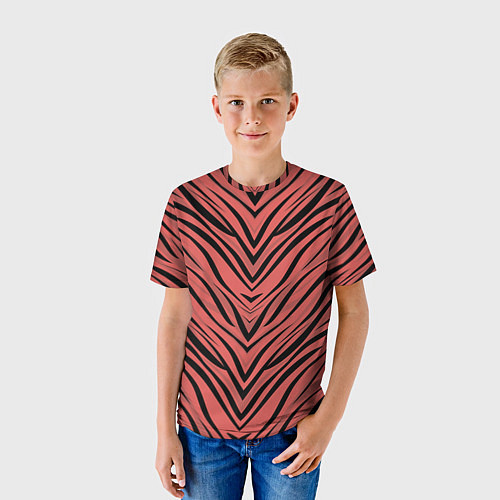 Детская футболка Полосатый тигровый узор / 3D-принт – фото 3