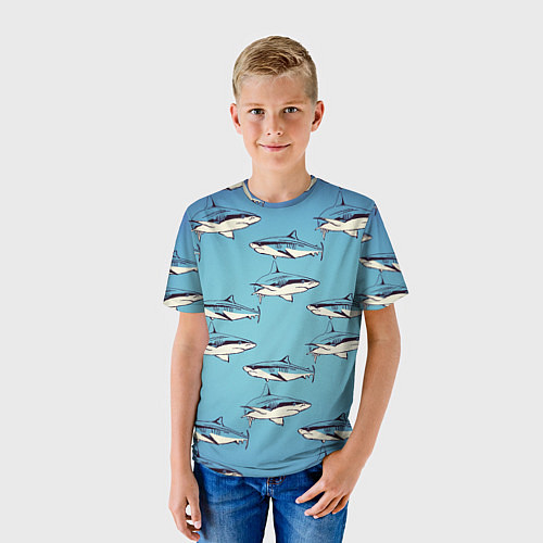 Детская футболка Акулы Паттерн / 3D-принт – фото 3