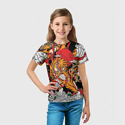 Футболка детская Самурайский тигр, цвет: 3D-принт — фото 2
