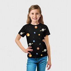 Футболка детская Планеты в космосе, цвет: 3D-принт — фото 2