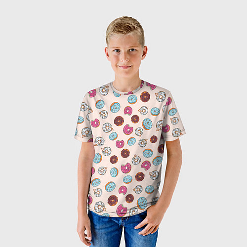Детская футболка Пончики донаты паттерн / 3D-принт – фото 3