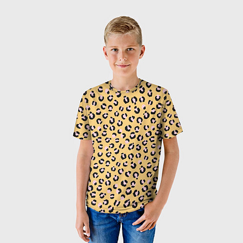 Детская футболка Желтый леопардовый принт / 3D-принт – фото 3