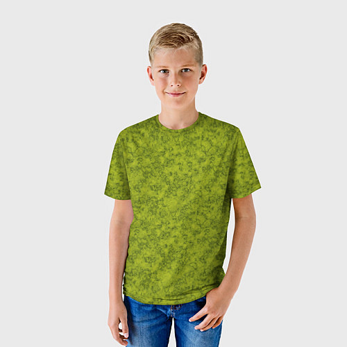 Детская футболка Зеленый мраморный узор / 3D-принт – фото 3