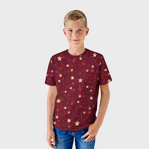 Детская футболка Россыпи золотых звезд / 3D-принт – фото 3