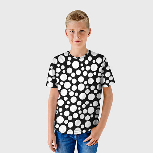 Детская футболка Черно-белый горох / 3D-принт – фото 3