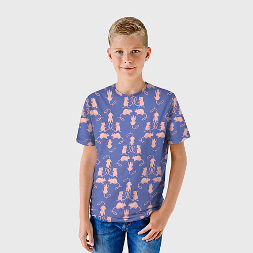 Детская футболка Мыши паттерн / 3D-принт – фото 3