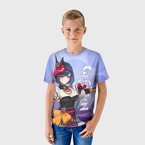 Детская футболка Genshin Impact, Сара / 3D-принт – фото 3